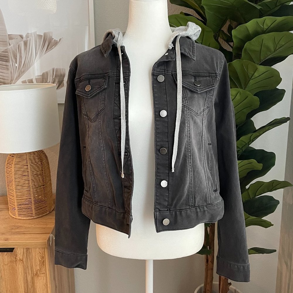 Market + Spruce Jean Jacket with Detachable Hood
